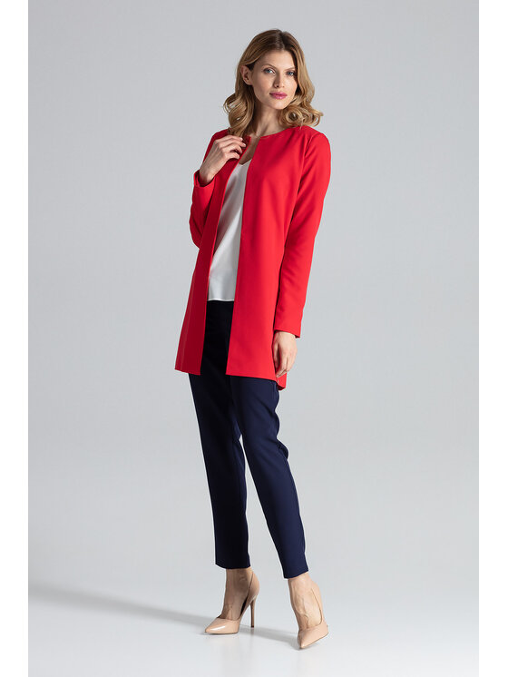 FIGL FIGL Płaszcz M551 Czerwony Regular Fit