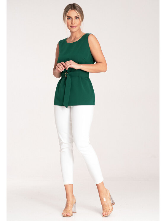 FIGL FIGL Bluzka M1071 Zielony Regular Fit