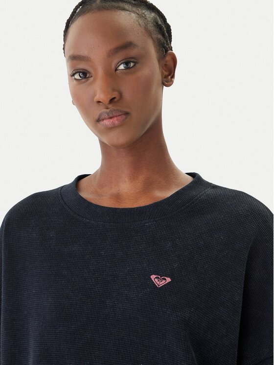 Roxy Roxy Bluzka Eastside Midweight ERJKT04381 Czarny Boxy Fit