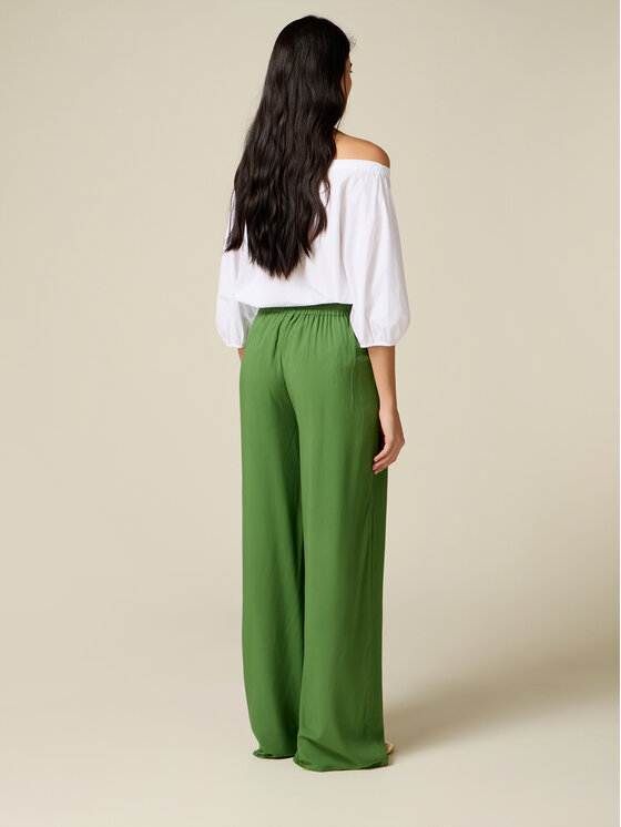 Oltre Oltre Pantaloni di tessuto P047J002533N005 Verde Regular Fit