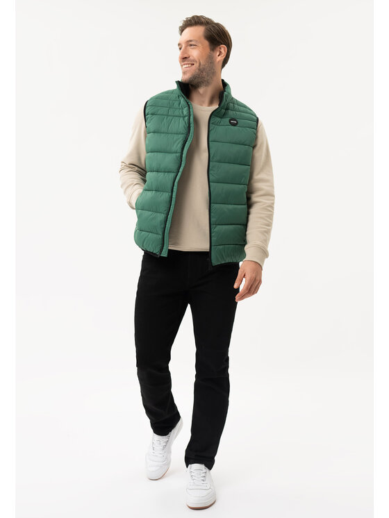 Volcano Volcano Kamizelka V-FINO Zielony Regular Fit