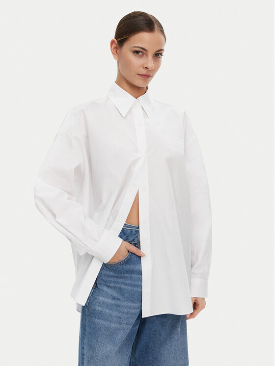 HUGO HUGO Риза 50537159 Бял Oversize