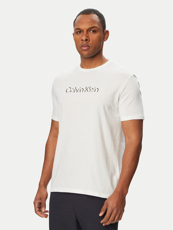 Calvin Klein Tricou SS 30s EU LV04LG809G Alb Slim Fit