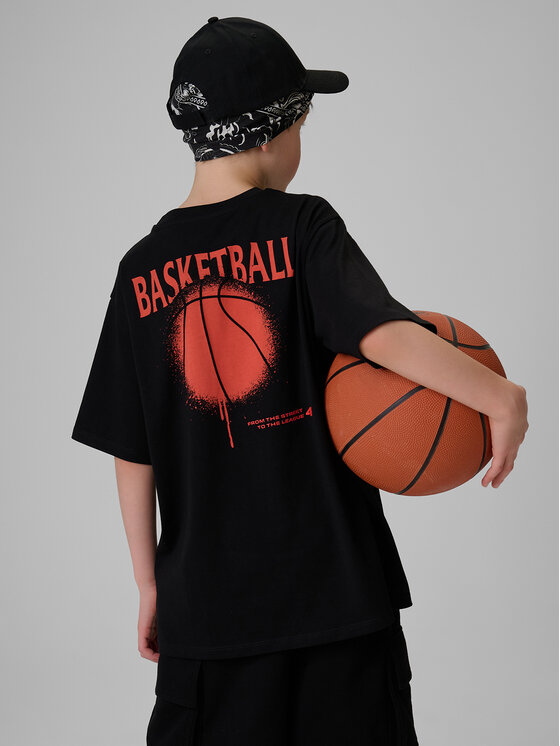 4F 4F T-Shirt STREET SPORT Czarny Loose Fit
