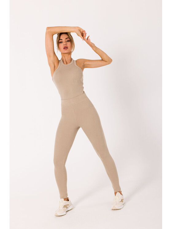 Made of Emotion Made of Emotion Legginsy M734 Beżowy Premium Fit