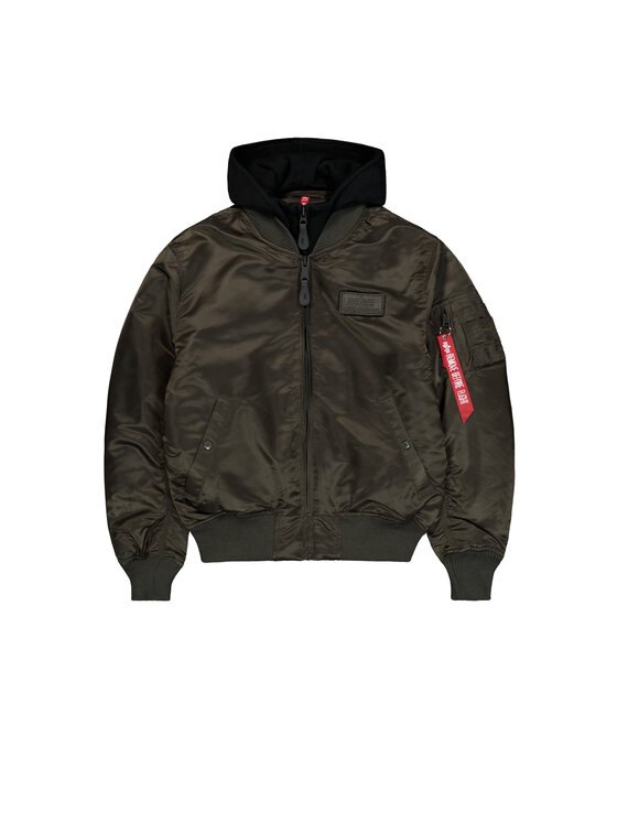 Alpha Industries Męska Kurtka bomber, rozmiar M, Khaki, MA-1 D-Tec Hood Bomber Jacket