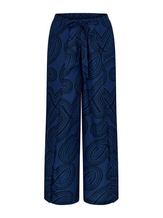 Triumph Triumph Hlače iz tkanine Beach MyWear 10222189 Mornarsko modra Wide Leg