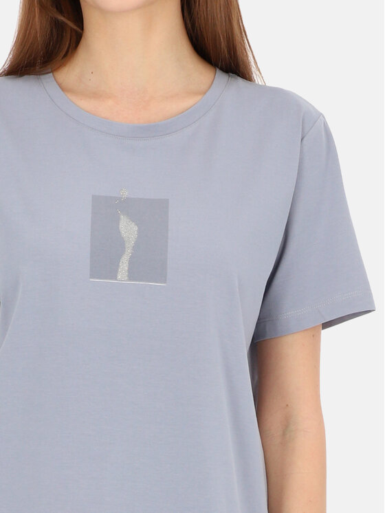 Potis & Verso Potis & Verso T-Shirt Roxa Niebieski jasny Regular Fit