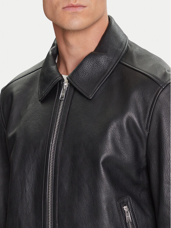 BOSS BOSS Geacă de piele H-Mapson4 50543214 Negru Regular Fit