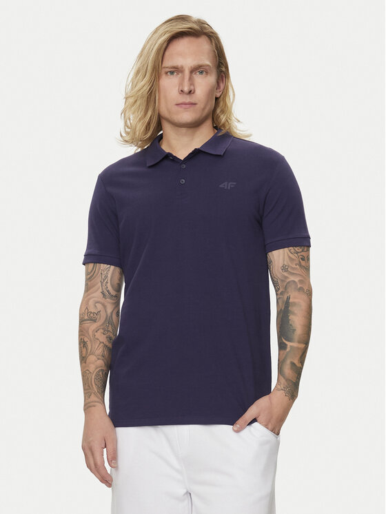 4F 4F Поло 4FWSS24TPTSM130 Cиній Regular Fit