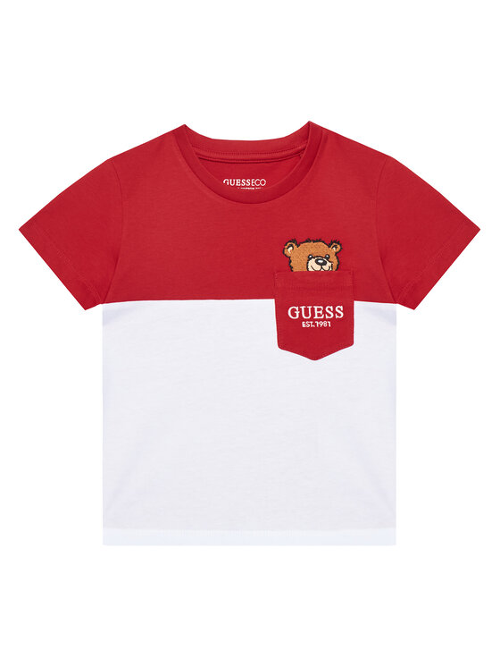 Guess T-Shirt N5YI11 K8HM4 Czerwony Regular Fit