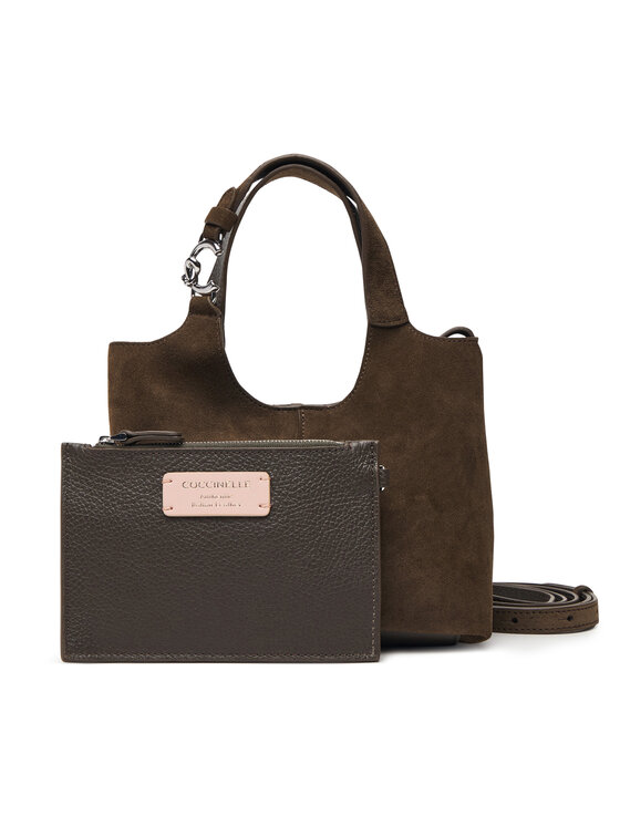 Coccinelle Ročna torba THE Coccinelle C-Easy Suede E1 THE 58 01 01 Khaki