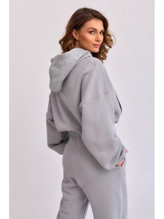 MANDRAGORA MANDRAGORA Mikina Lantre Šedá Cropped Fit