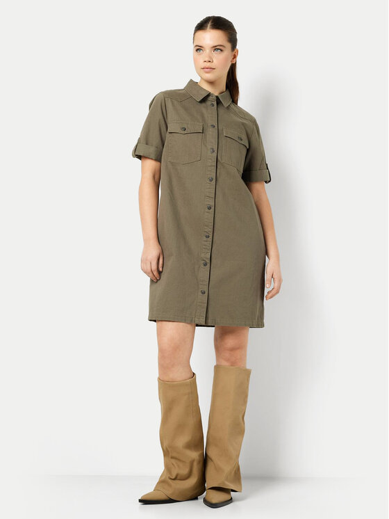 Noisy May Noisy May Sukienka jeansowa New Signe 27030173 Khaki Loose Fit
