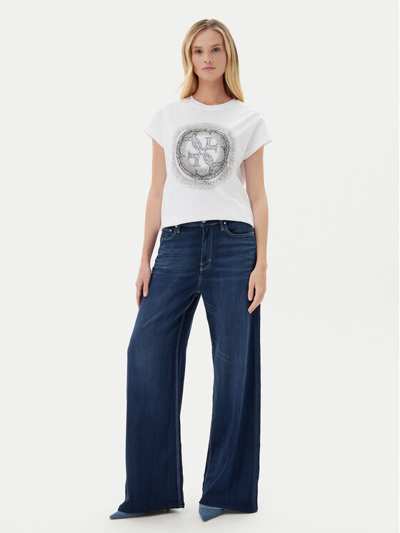Guess Guess Jeansy W5YA82 D0782 Tmavomodrá Wide Leg