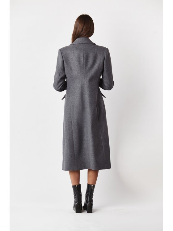 MANDRAGORA MANDRAGORA Cappotto di lana ekstrawagancki szary Grigio Over Fit