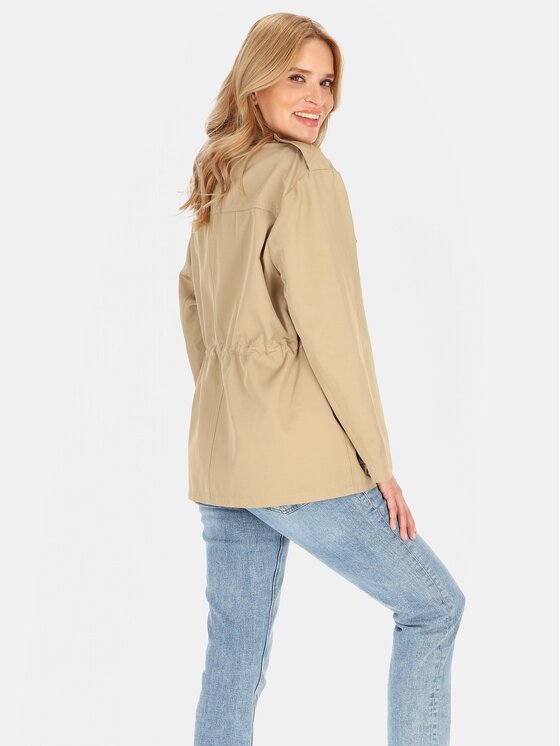 Perso Perso Kurtka damska BLE252679F Beżowy Regular Fit