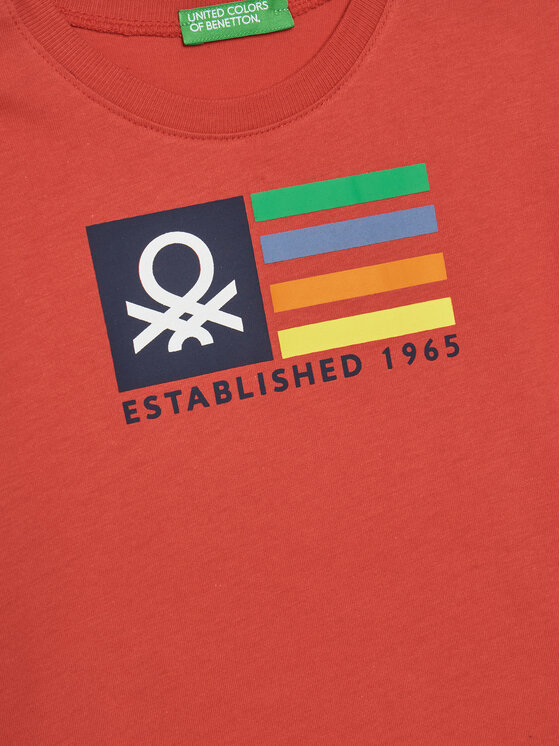 United Colors Of Benetton United Colors Of Benetton T-krekls 3I1XG10HT Sarkans Regular Fit