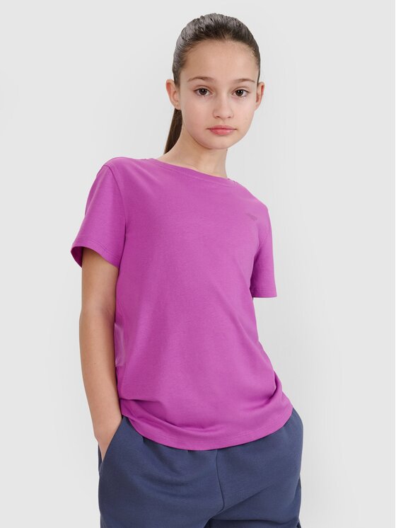 4F 4F T-Shirt 4FJWSS25TTSHF2177-50S Fioletowy Regular Fit