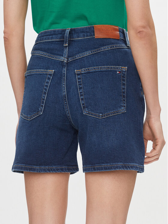 Tommy Hilfiger Tommy Hilfiger Pantaloni scurți de blugi Dnm Straight Short Rw Kai WW0WW41320 Albastru Slim Fit