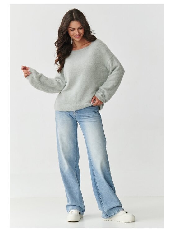Makadamia Makadamia Sweter S171 Szary Boxy Fit