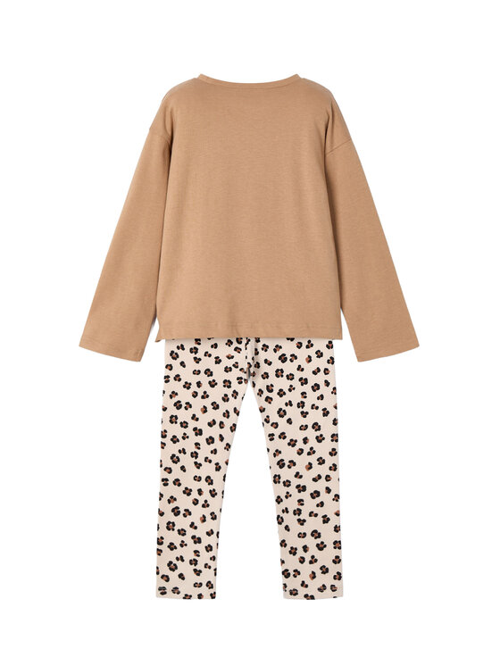 Mayoral Mayoral Komplet bluzka i legginsy 4719 Beżowy Regular Fit