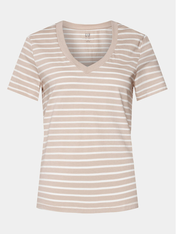 Gap Gap T-Shirt 740140-58 Beżowy Regular Fit