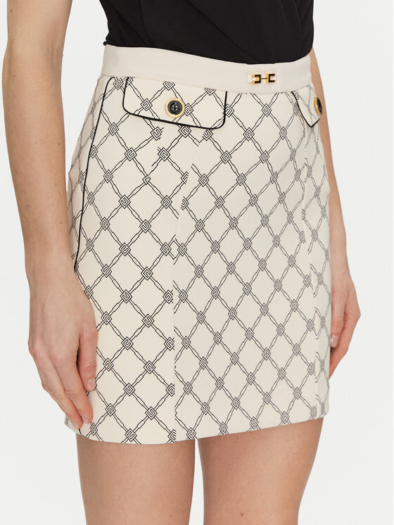 Elisabetta Franchi Elisabetta Franchi Fustă mini GO-S03-51E2-V320 Écru Regular Fit