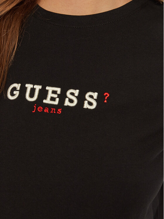 Guess Jeans Guess Jeans Marškinėliai W5RI54 J1314 Juoda Regular Fit
