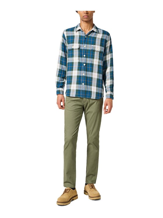 Wrangler Wrangler Koszula 112357974 Zielony Regular Fit