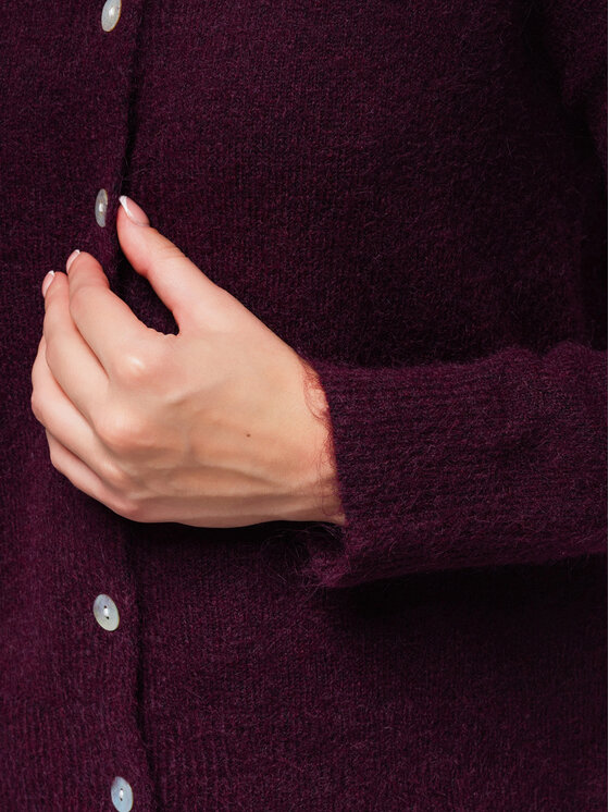 Ombre Ombre Sweter OW-SW-E0064 Bordowy Relaxed Fit