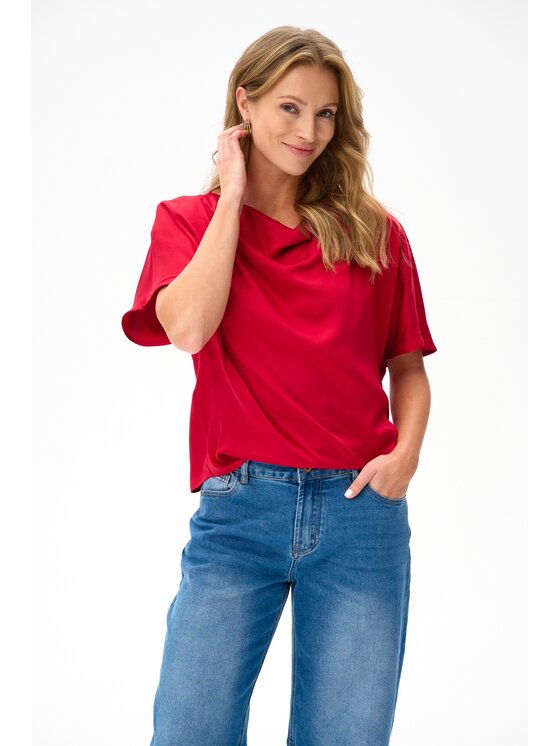 blue shadow blue shadow Bluzka Neri 2 Czerwony Regular Fit