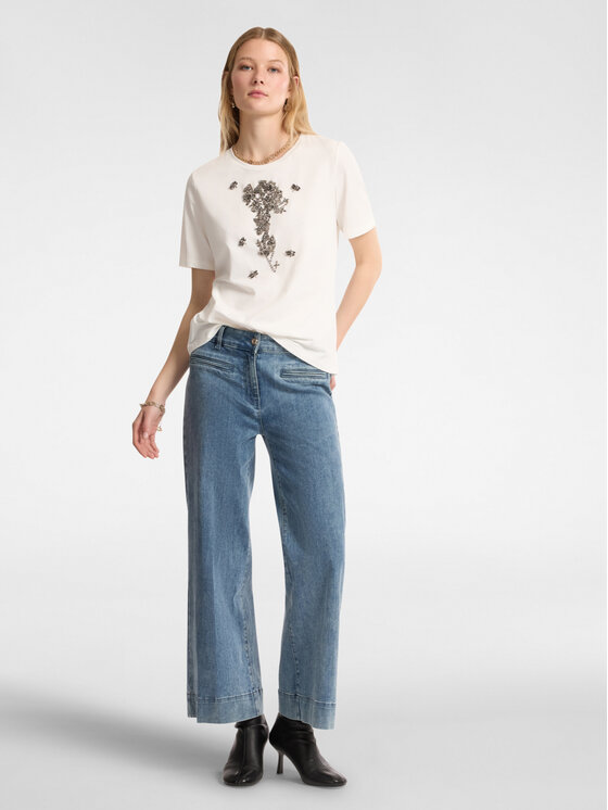 Elena Mirò Elena Mirò T-shirt G277Z000445N011 Bianco Regular Fit