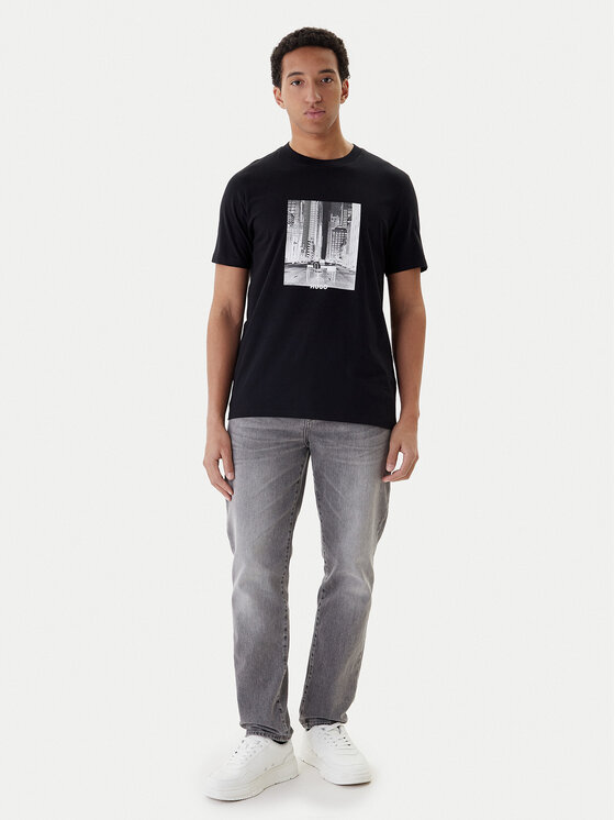 HUGO HUGO Футболка Deyss 50553755 Чорний Regular Fit