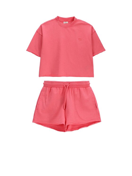 Coccodrillo Coccodrillo Komplet t-shirt i spodenki WC6117403XXG-029 Różowy Regular Fit