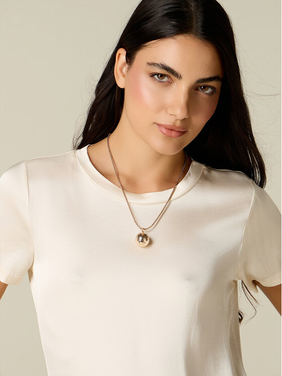 Oltre Oltre Bluzka 2080R003175N021 Biały Regular Fit