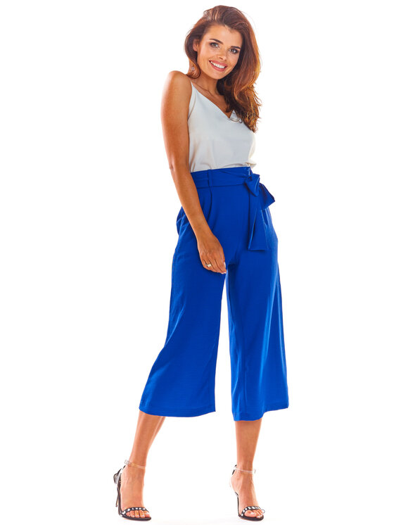 Awama Awama Spodnie damskie A297 Niebieski Basic Fit