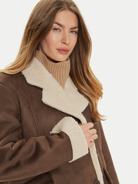 Noisy May Noisy May Cappotto in shearling Dila 27031455 Marrone Regular Fit