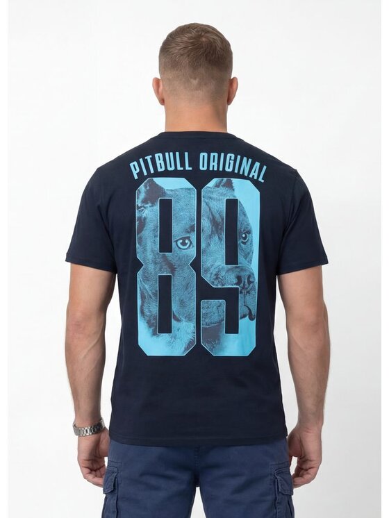 PITBULL PITBULL T-Shirt EIGHTY NINE DOG Granatowy Regular Fit