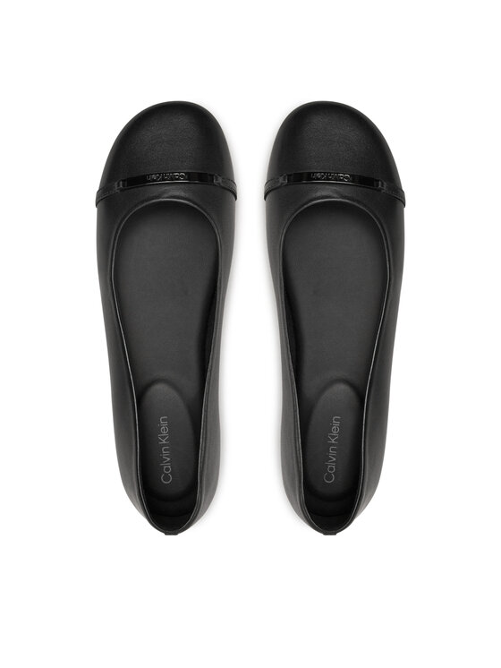 Calvin Klein Calvin Klein Baleríny Ballerina W/M Bar Lth HW0HW02145 Černá