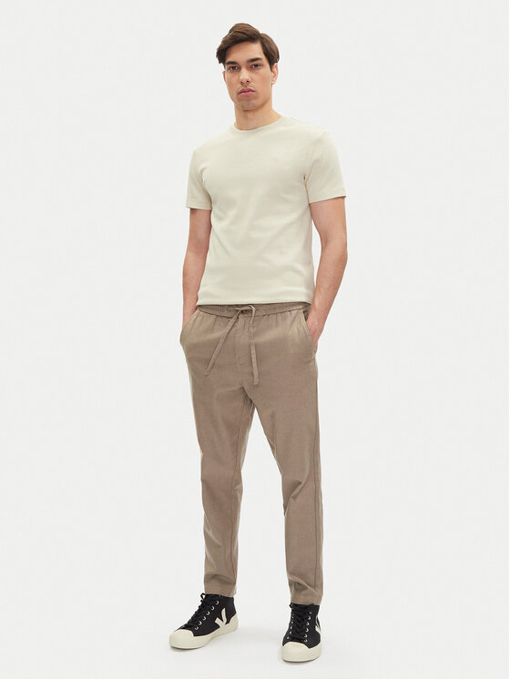 Mustang Mustang Тишърт Allen 1016486 Бежов Slim Fit