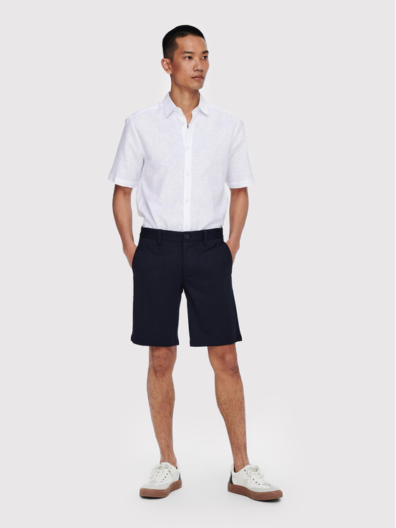 Only & Sons Only & Sons Шорти от плат Mark 22018667 Тъмносин Regular Fit