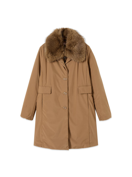Oltre Oltre Kurtka puchowa F035R001537N012 Kremowy Over Fit