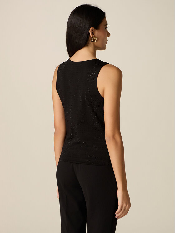 Oltre Oltre Top G013J004370N033 Czarny Slim Fit