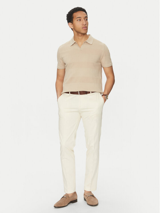 BOSS BOSS Společenské kalhoty C-Genius 50539970 Écru Slim Fit