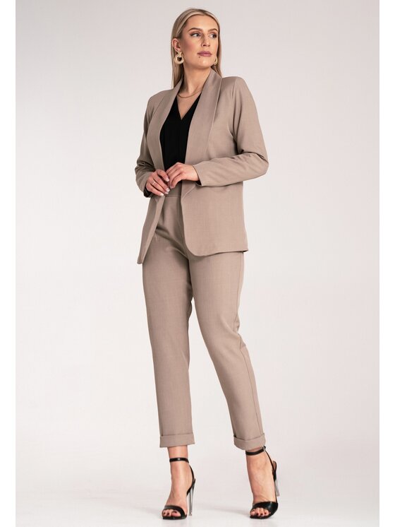 FIGL FIGL Marynarka M1175 Beżowy Regular Fit