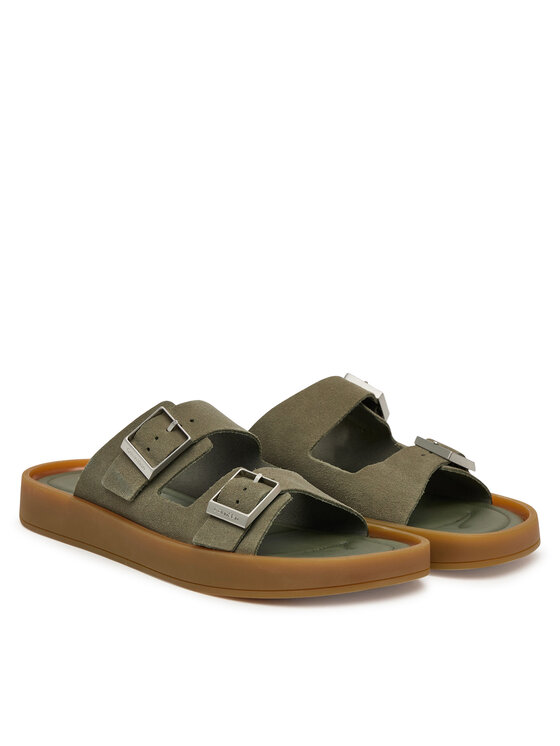 Calvin Klein Calvin Klein Natikači Ergon Double Bar Sandal Su HM0HM02094 Zelena