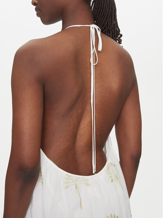 Simona Corsellini Simona Corsellini Φόρεμα καλοκαιρινό P25CPAB02601 Λευκό Relaxed Fit