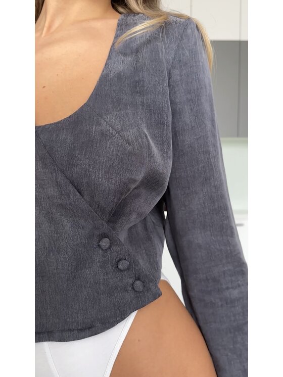 Hottie Hot Hottie Hot Blusa TOGO cupro Blu scuro Regular Fit