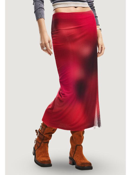 Desigual Spódnica ołówkowa Asmee 26SWFK02 Czerwony Slim Fit